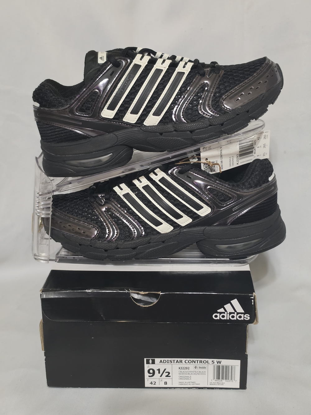 Adidas Adistar Control 5W Black/White Athletic Shoes US Women Size 9.5